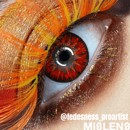 Mislens Vika Tricolor Red color contact Lenses for dark brown eyes