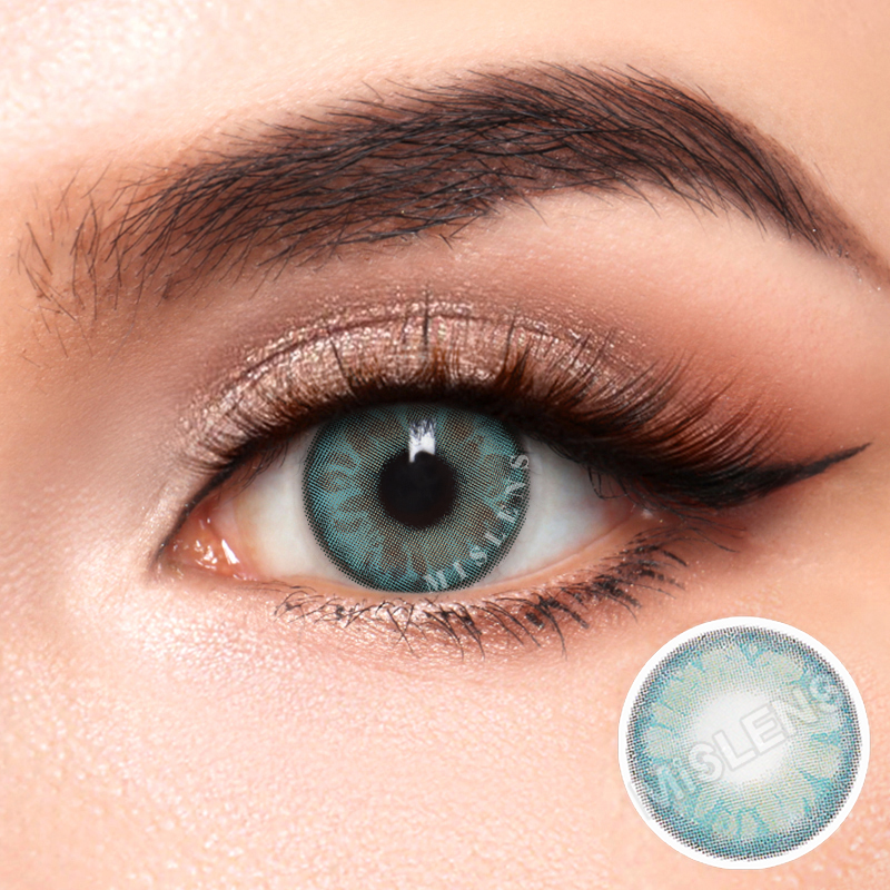 Mislens Gem Green  color contact Lenses for dark brown eyes