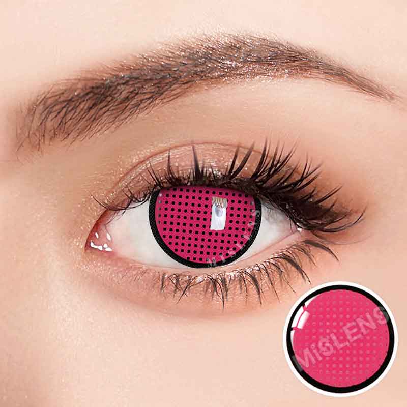 Mislens Rose Mesh Blind Pink Cosplay color contact Lenses for dark brown eyes