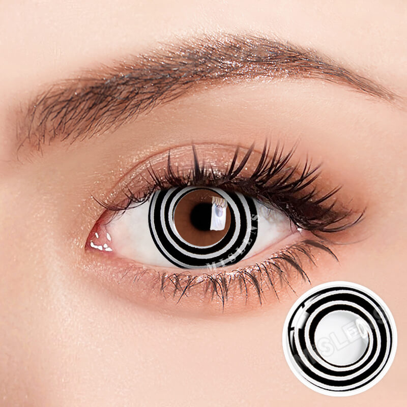 Mislens Black&White Spiral Cosplay color contact Lenses for dark brown eyes