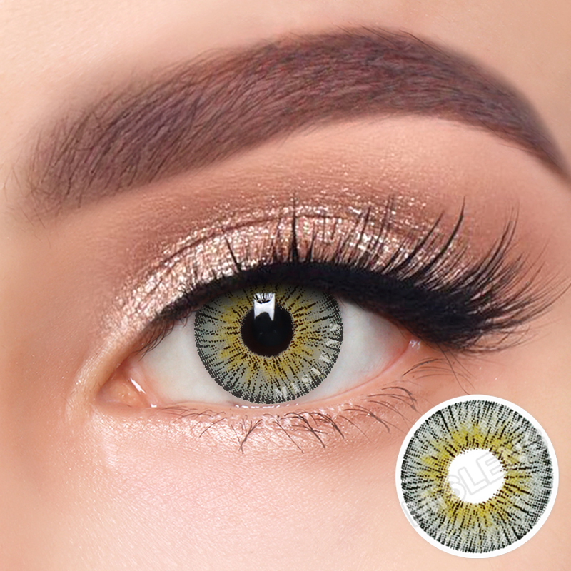 Mislens Retro Hawaii Blue  color contact Lenses for dark brown eyes