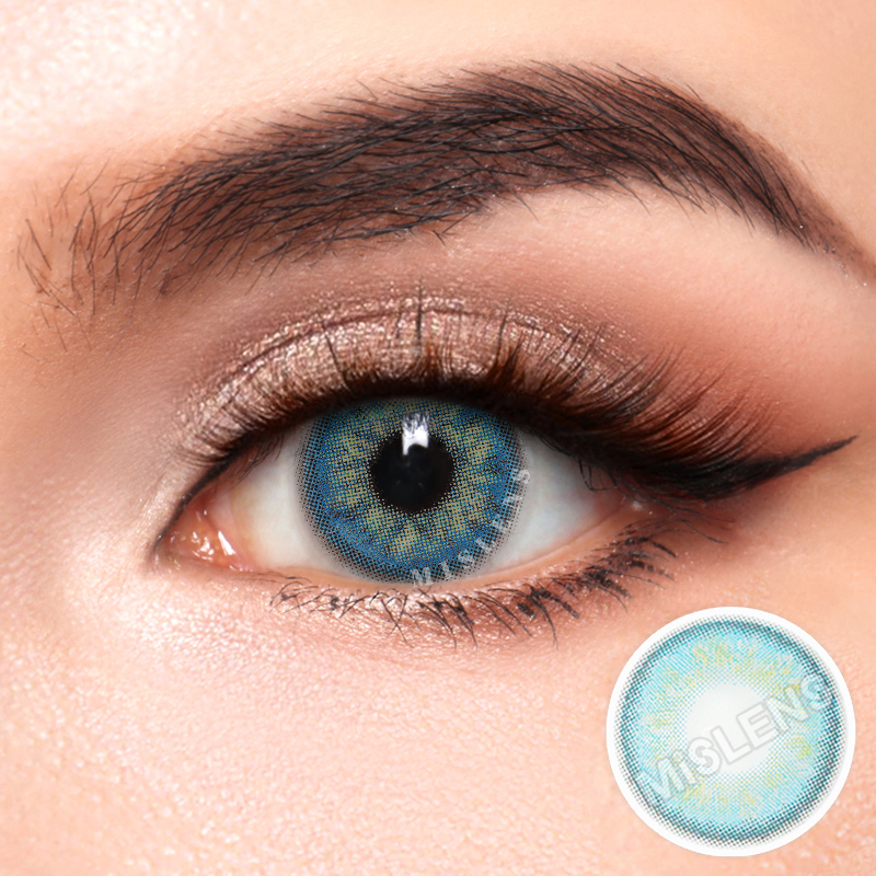 【Prescription】Mislens Russian Blue color contact Lenses for dark brown eyes