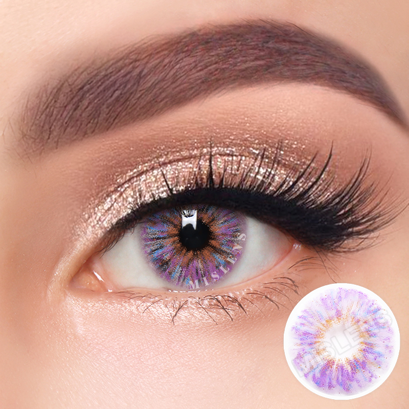 Mislens Monet Purple color contact Lenses for dark brown eyes