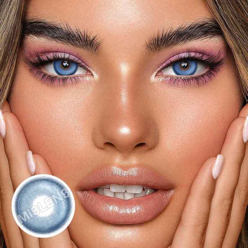 【Prescription】Mislens K4 Blue color contact Lenses for dark brown eyes