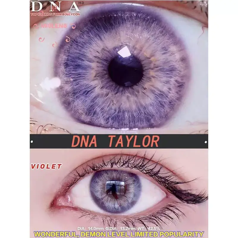 【U.S Warehouse】Mislens DNA Taylor Pink Violet  color contact Lenses for dark brown eyes