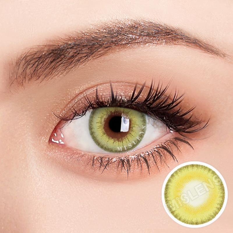 Mislens La Girl Green  color contact Lenses for dark brown eyes