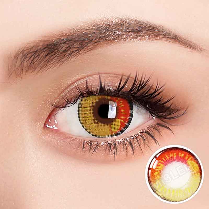 Mislens Anime Red Brown Crazy  color contact Lenses for dark brown eyes