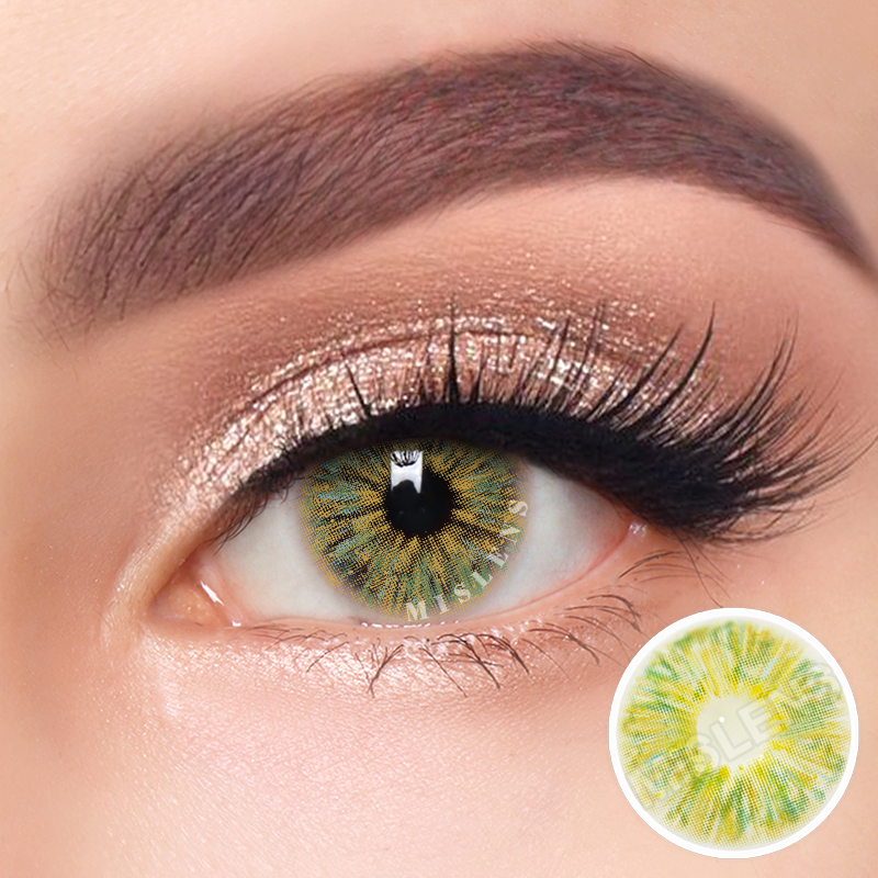 Mislens Monet Green  color contact Lenses for dark brown eyes
