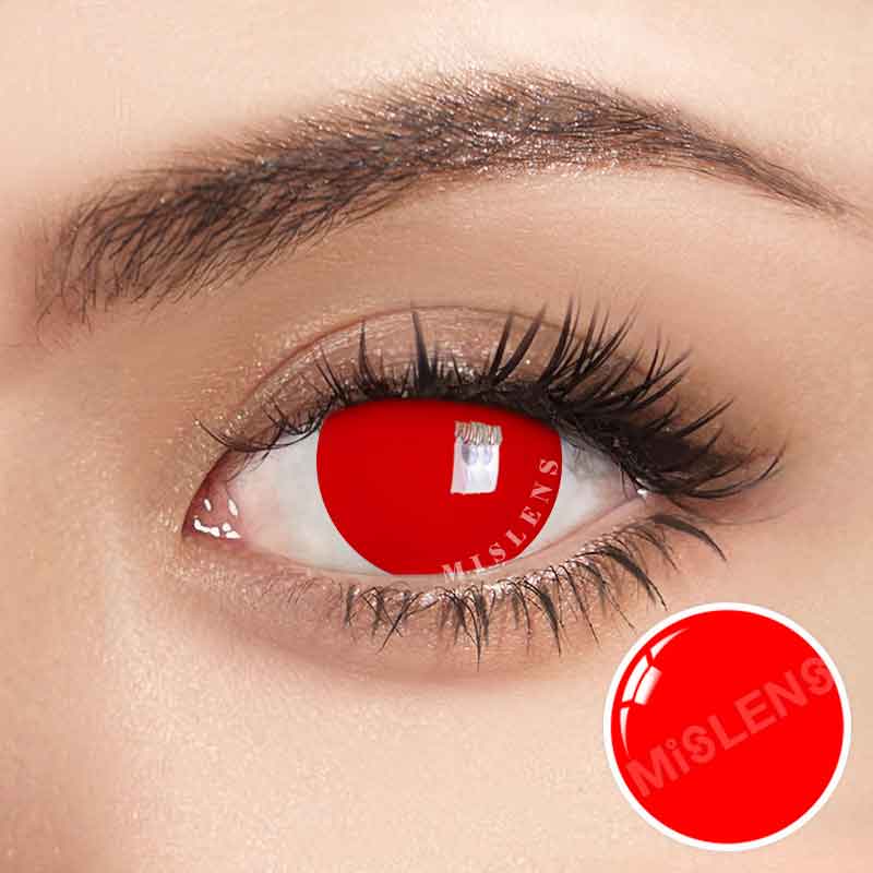 Mislens Mini Sclera Red Cosplay color contact Lenses for dark brown eyes