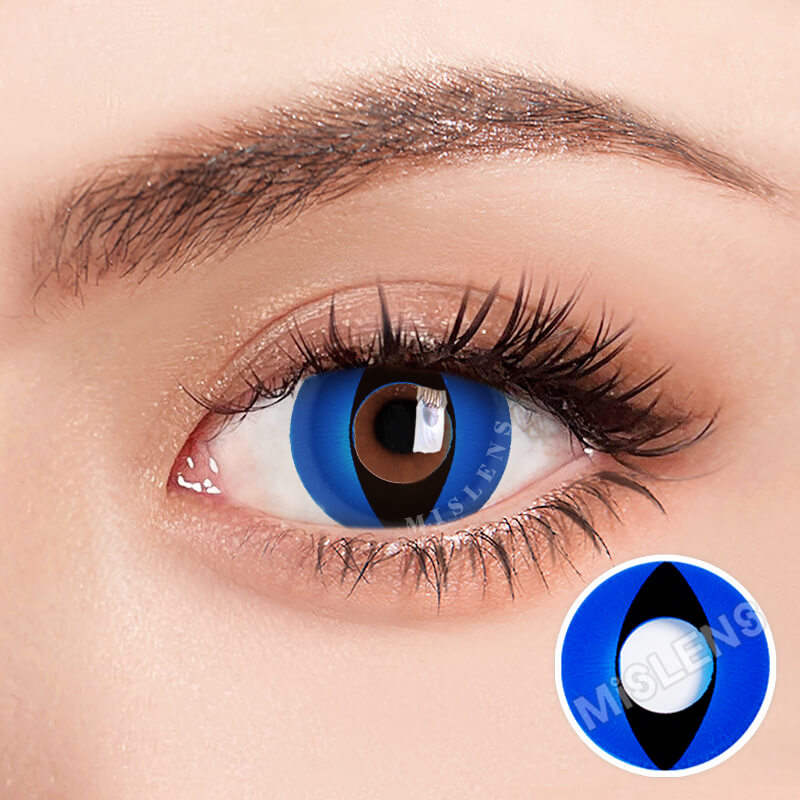 【Clearance】Mislens Cat Eyes Blue Cosplay color contact Lenses for dark brown eyes