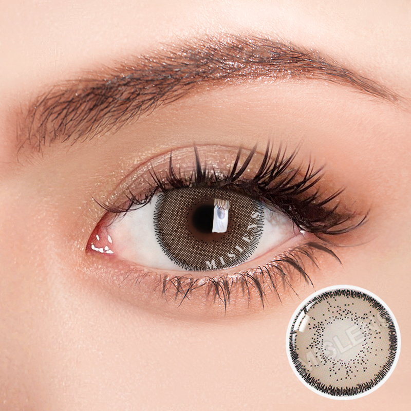Mislens Athena Caffe Grey color contact Lenses for dark brown eyes