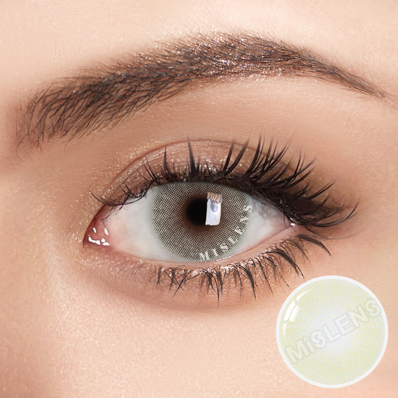 Mislens Athena Snowy color contact Lenses for dark brown eyes