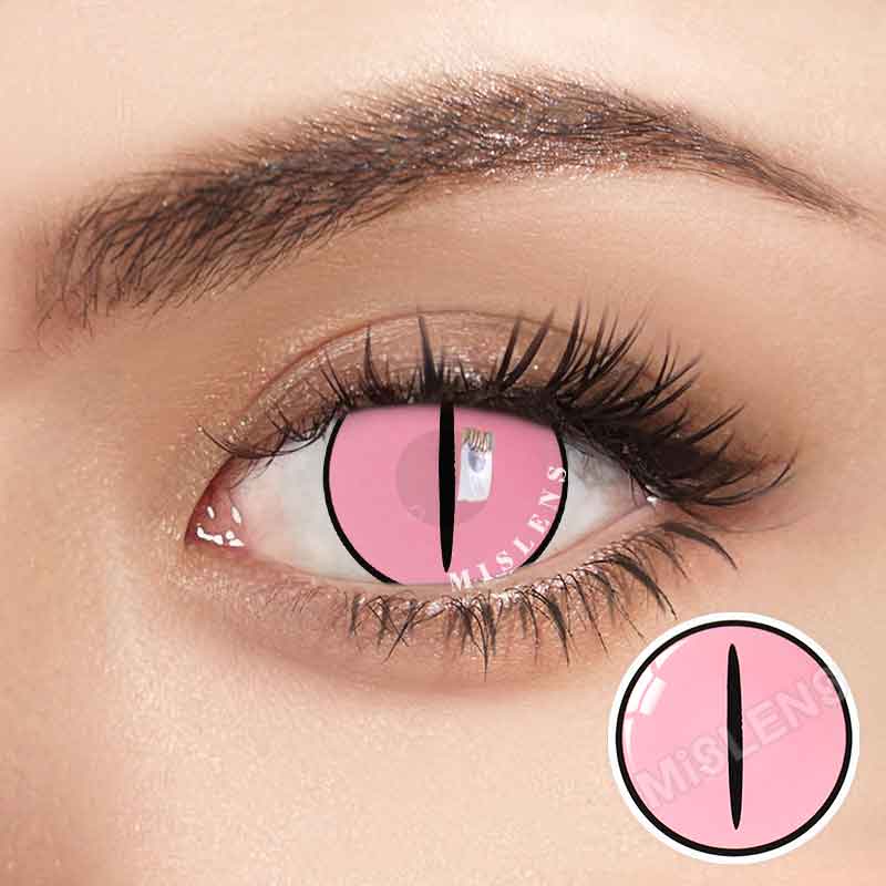 Mislens Kamado Nezuko Pink Crazy color contact Lenses for dark brown eyes