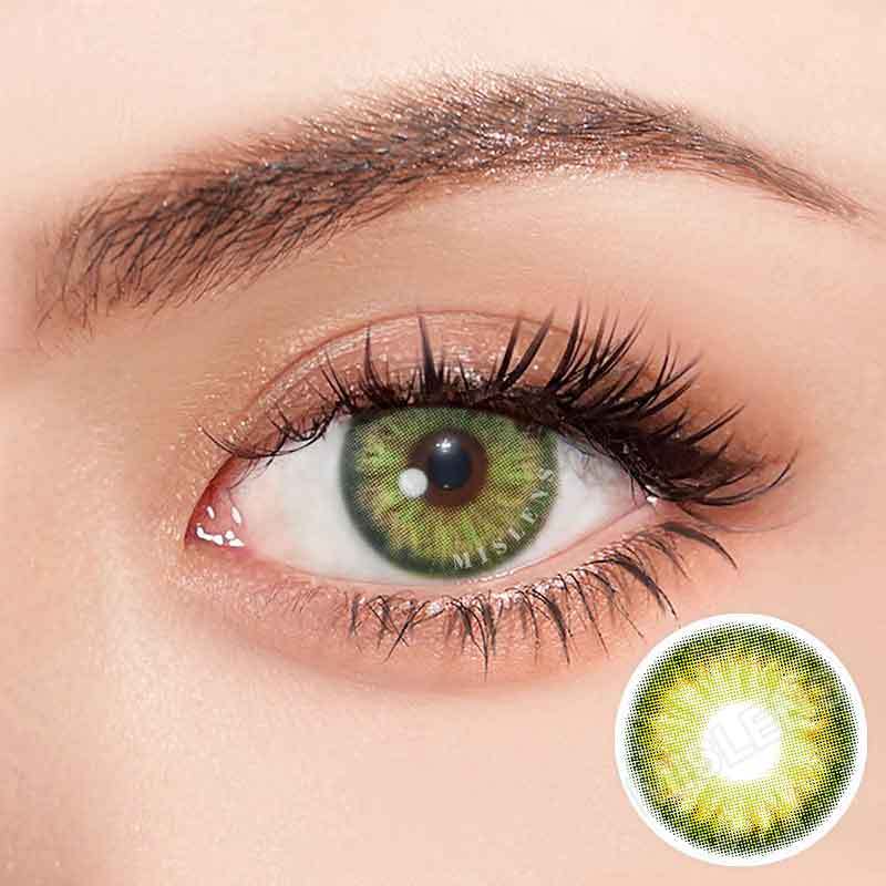 【U.S Warehouse】Mislens Euphoria Intuition Green color contact Lenses for dark brown eyes
