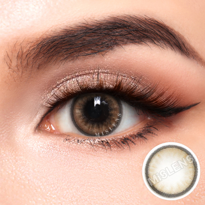 Mislens Fog Pearl Gray color contact Lenses for dark brown eyes