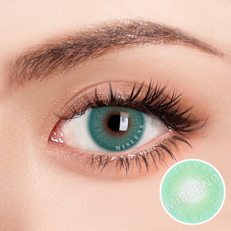 Mislens Hidrocor Esmeraldr Green color contact Lenses for dark brown eyes
