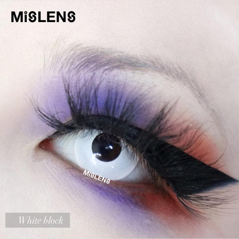 Mislens Circle White Block Cosplay color contact Lenses for dark brown eyes