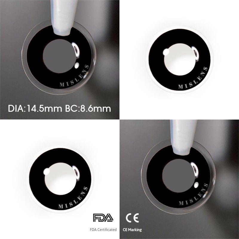 Mislens Circle Block Black Cosplay color contact Lenses for dark brown eyes