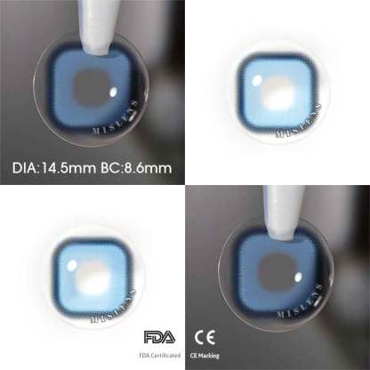 【Clearance】Mislens Square Blue color contact Lenses for dark brown eyes