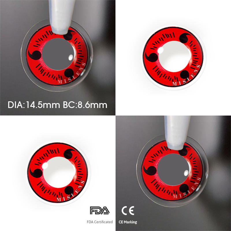 Mislens Red Sasuke Uchiha Cosplay color contact Lenses for dark brown eyes