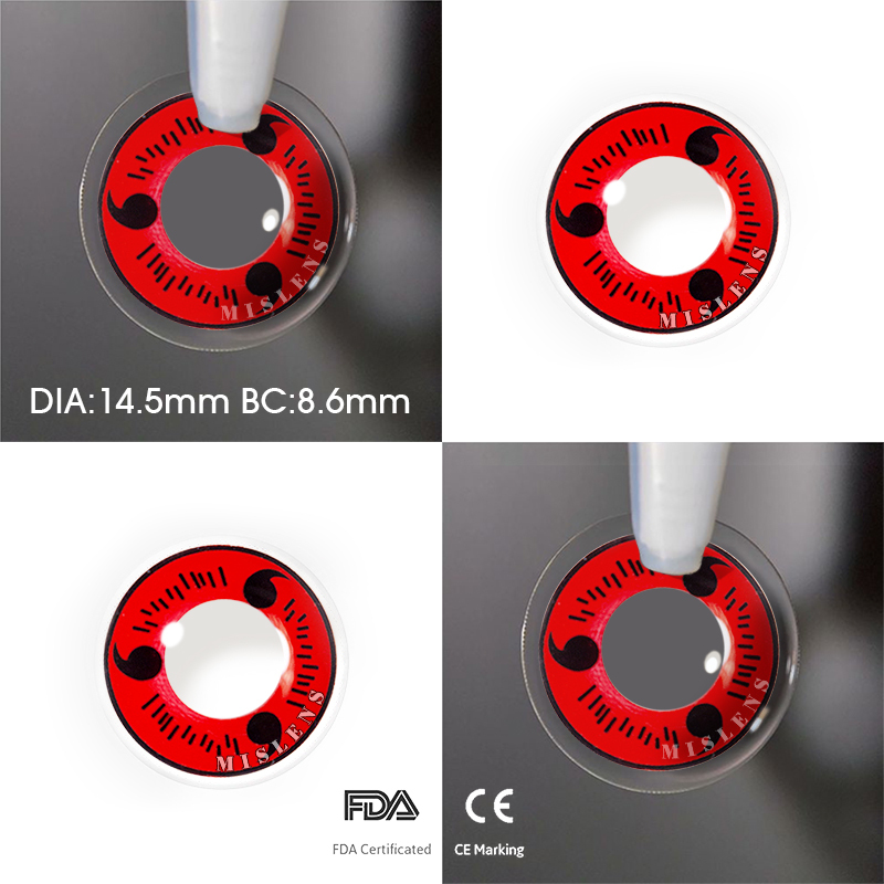 Mislens Red Sasuke Uchiha Cosplay color contact Lenses for dark brown eyes