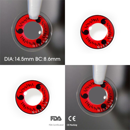 Mislens Red Sasuke Uchiha Cosplay color contact Lenses for dark brown eyes