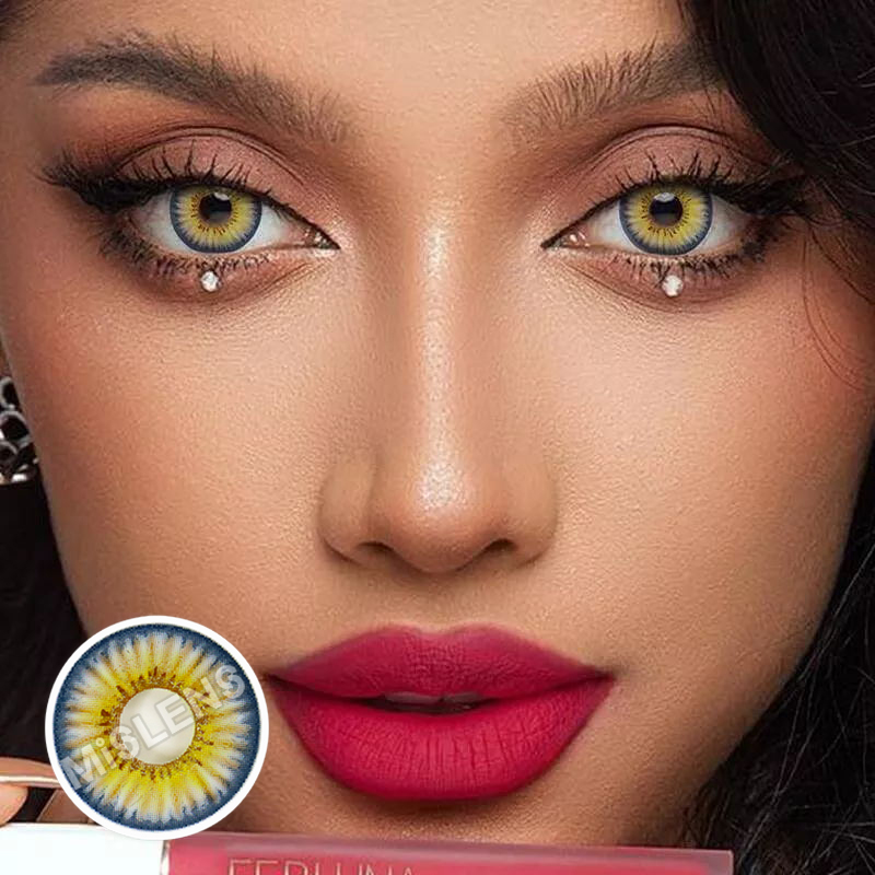 【U.S Warehouse】Mislens Rihanna Blue  color contact Lenses for dark brown eyes