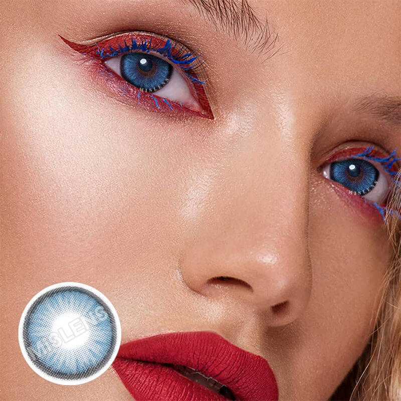 【Prescription】Mislens Mirage Blue color contact Lenses for dark brown eyes