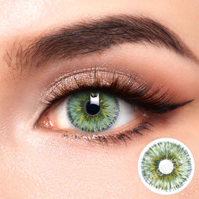 Mislens Rare Iris Green color contact Lenses for dark brown eyes
