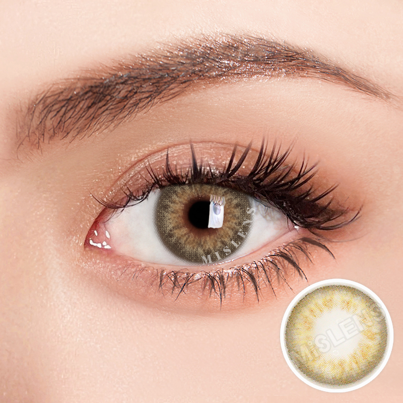 【Prescription】Mislens Dna Taylor Brown Hazel color contact Lenses for dark brown eyes