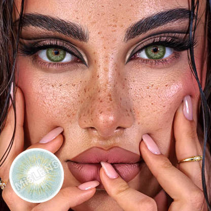 Mislens Sun Kiss Girls Cassie Green color contact Lenses for dark brown eyes