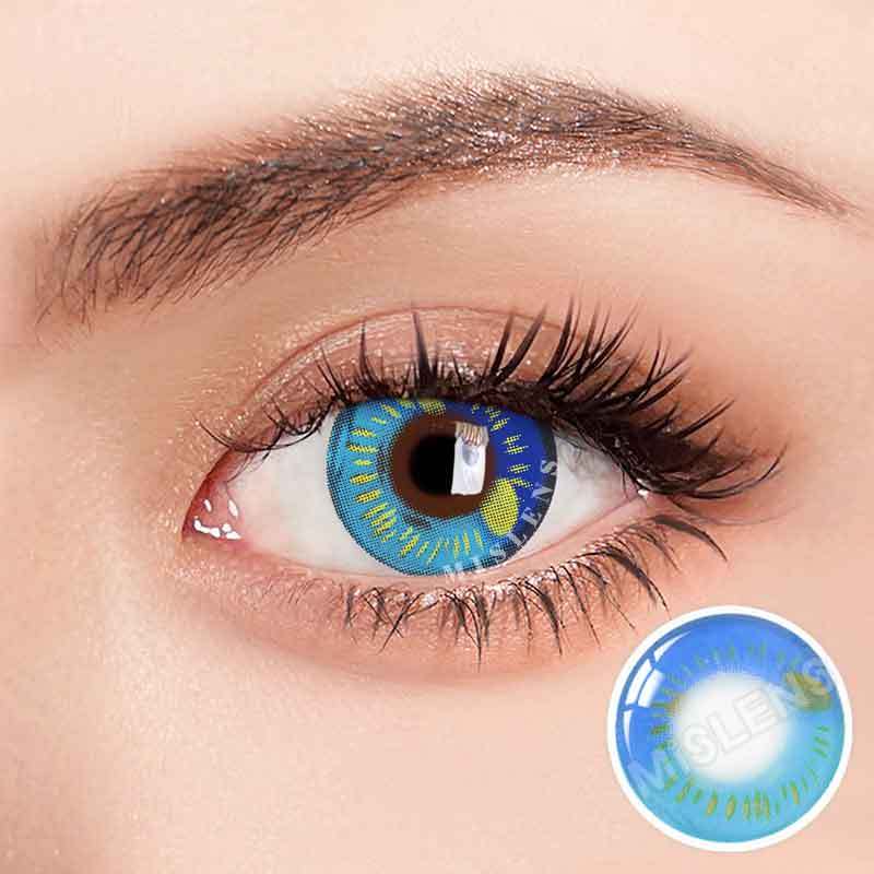 【U.S Warehouse】Mislens Anime Blue Crazy color contact Lenses for dark brown eyes