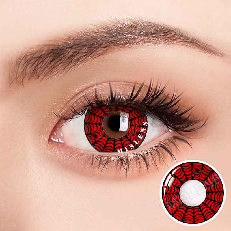 Mislens Spider Web Black Crazy  color contact Lenses for dark brown eyes