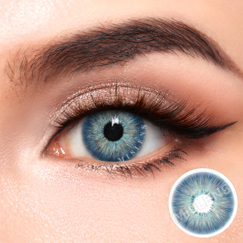 【Prescription】Mislens Pattaya Blue color contact Lenses for dark brown eyes