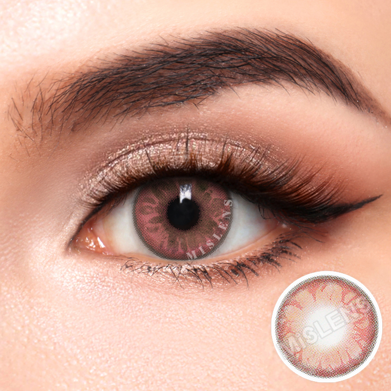 Mislens Gem Pink  color contact Lenses for dark brown eyes