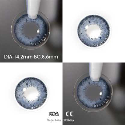 【Prescription】Mislens Stunna Girl Chole Blue color contact Lenses for dark brown eyes