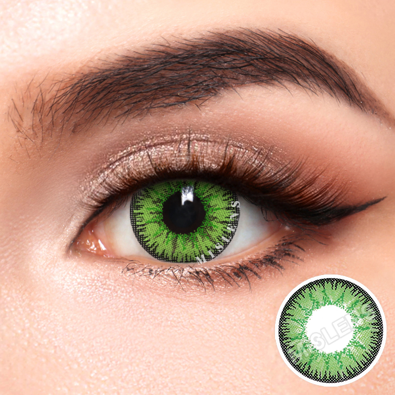 Mislens Vika Tricolor Green color contact Lenses for dark brown eyes