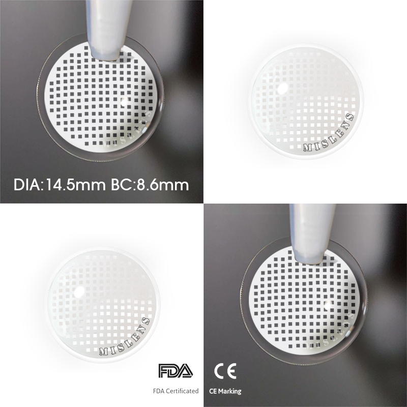 【U.S Warehouse】Mislens White Mesh Blind Cosplay  color contact Lenses for dark brown eyes