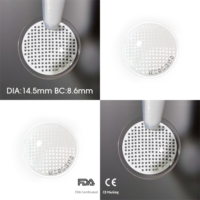 【U.S Warehouse】Mislens White Mesh Blind Cosplay color contact Lenses for dark brown eyes