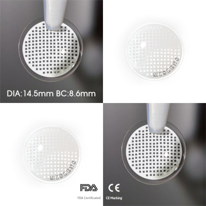 【U.S Warehouse】Mislens White Mesh Blind Cosplay  color contact Lenses for dark brown eyes