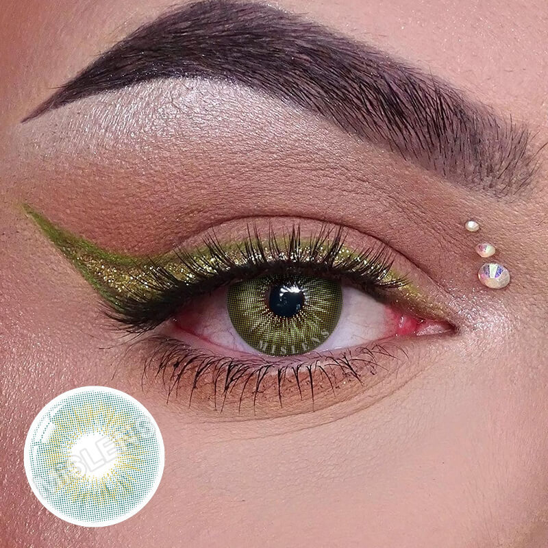 Mislens Sun Kiss Girls Cassie Green color contact Lenses for dark brown eyes