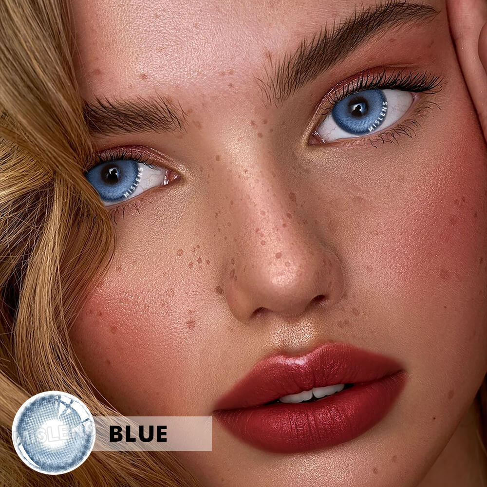 【Prescription】Mislens K4 Blue color contact Lenses for dark brown eyes