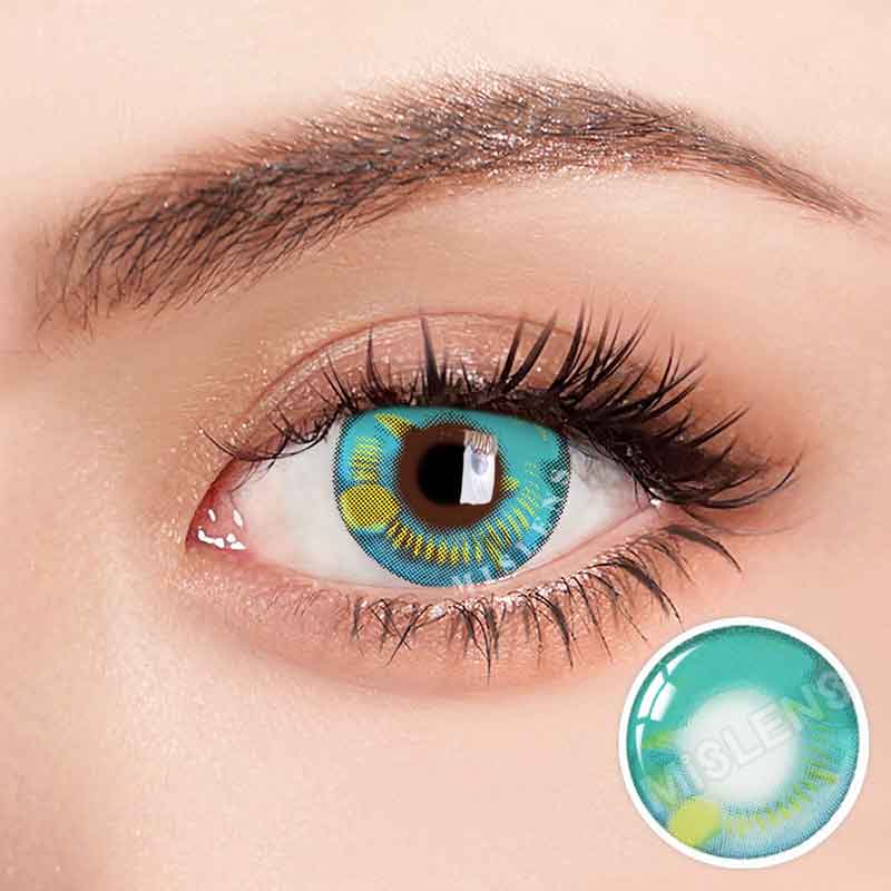 Mislens Anime Green Crazy color contact Lenses for dark brown eyes