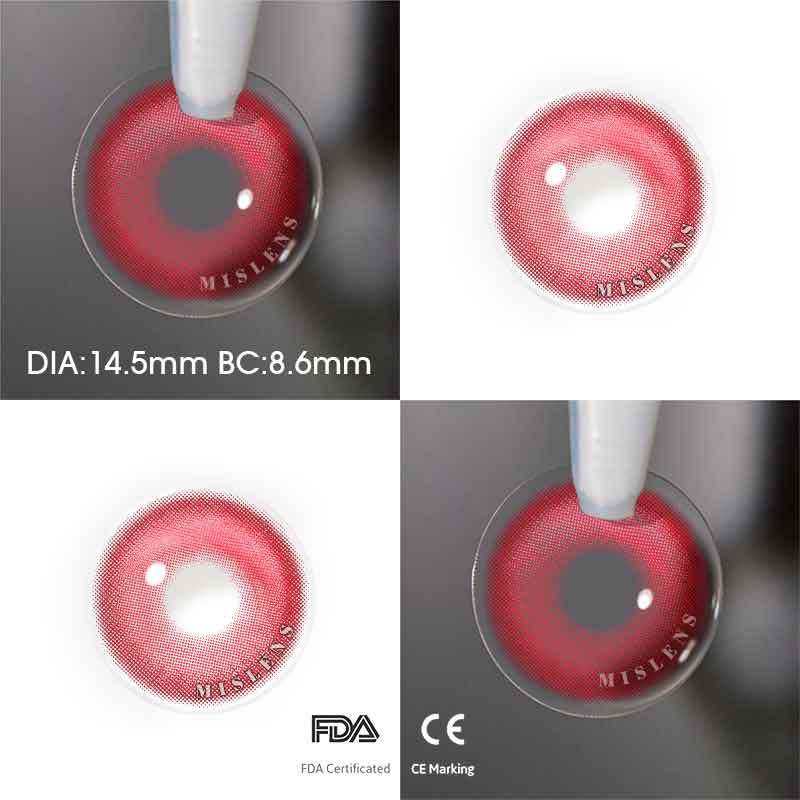 Mislens K4 Red color contact Lenses for dark brown eyes