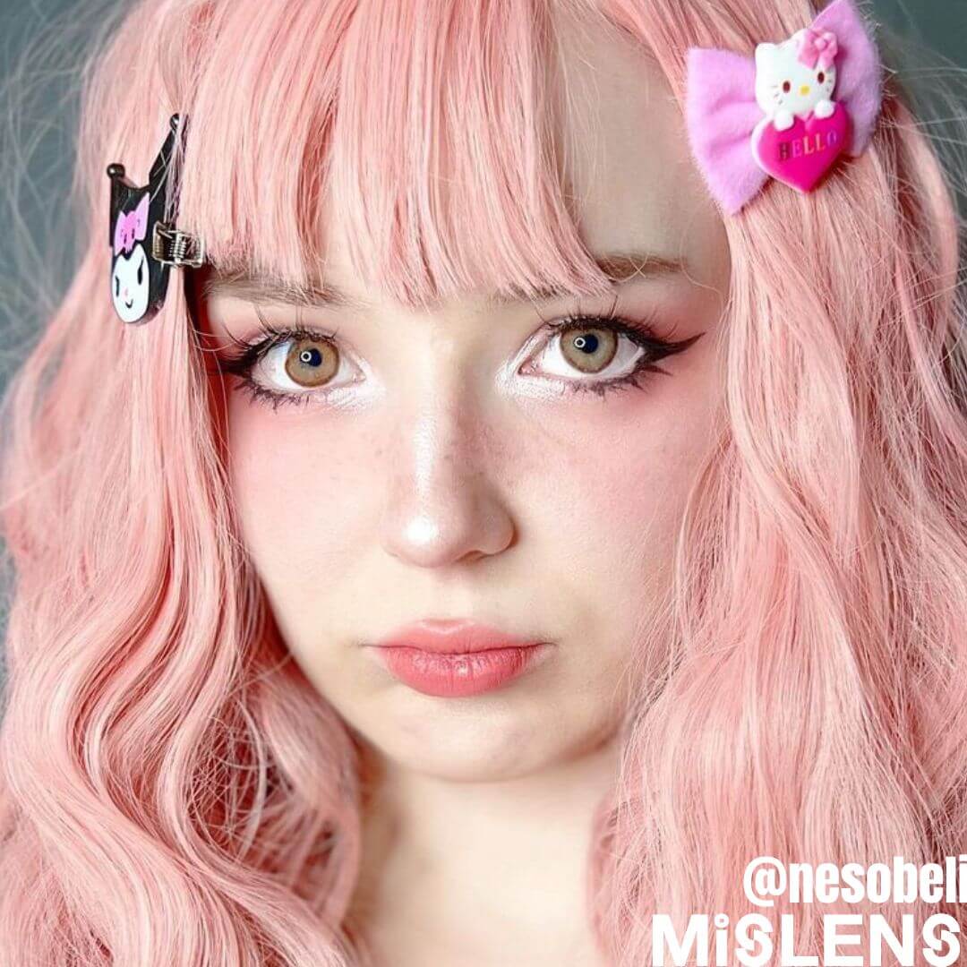 【Cleanrance】Mislens Heart Eyes Cosplay Brown color contact Lenses for dark brown eyes