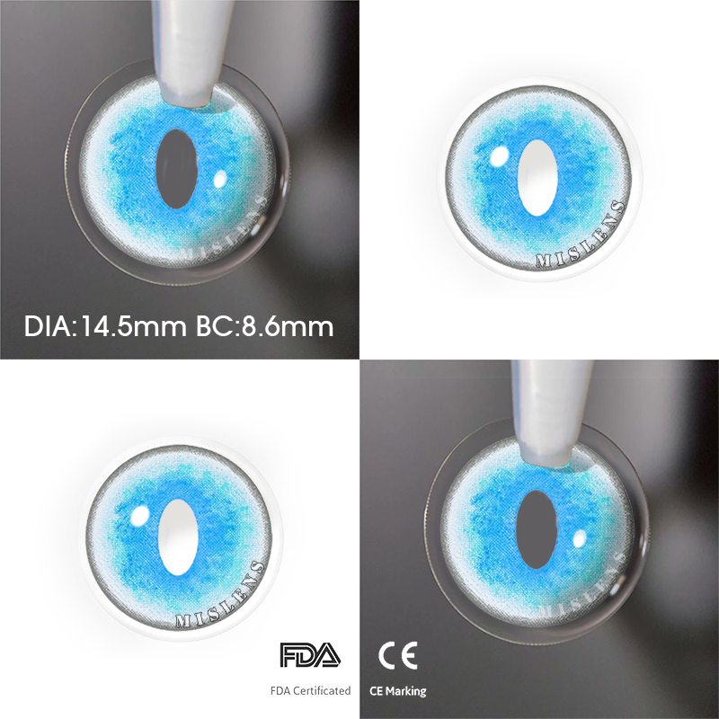 【U.S Warehouse】Mislens Ragdoll Cat Blue Cosplay color contact Lenses for dark brown eyes