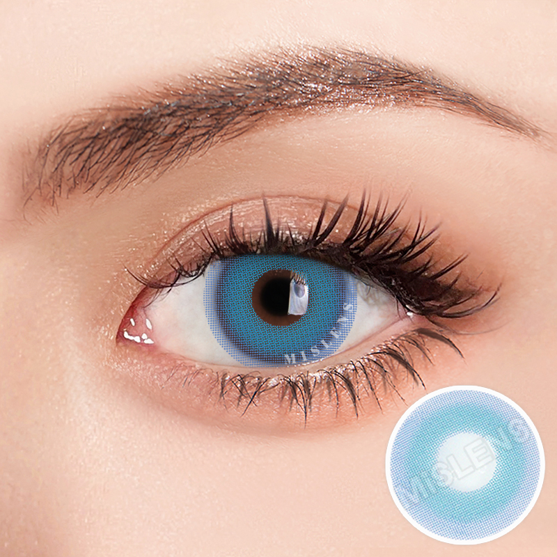 Mislens Pixie Blue color contact Lenses for dark brown eyes