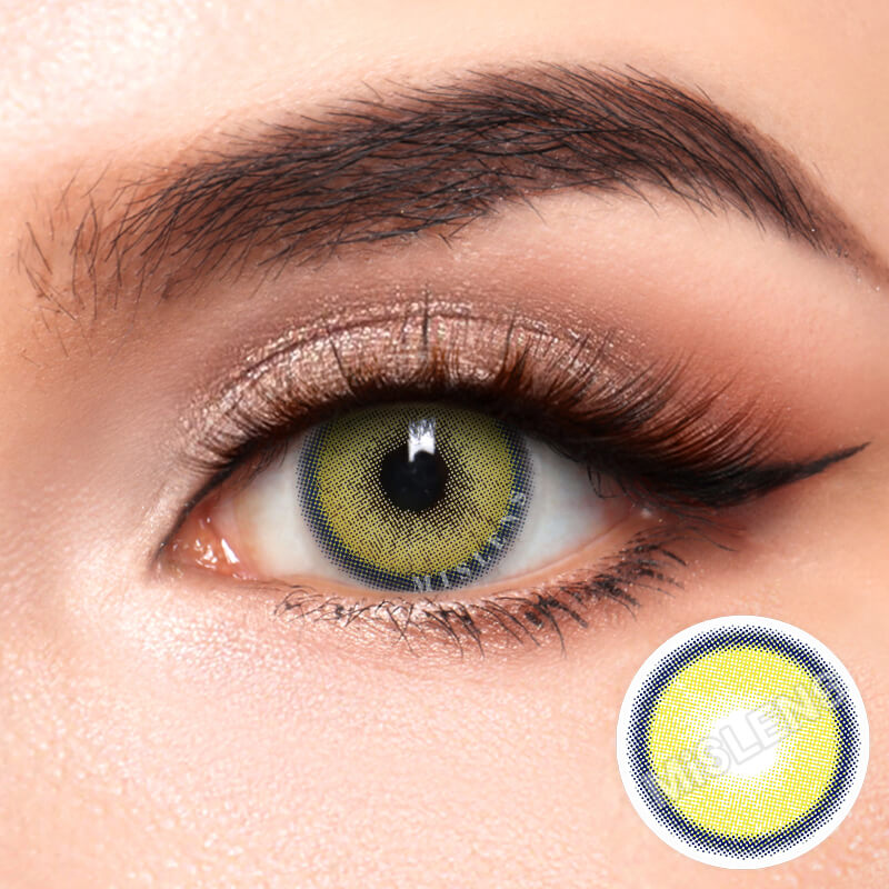 Mislens Flare Green  color contact Lenses for dark brown eyes