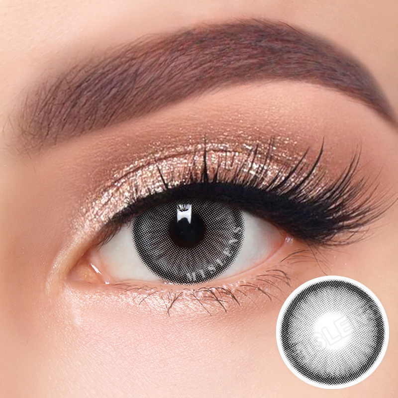 【Prescription】Mislens Mirage Gray color contact Lenses for dark brown eyes
