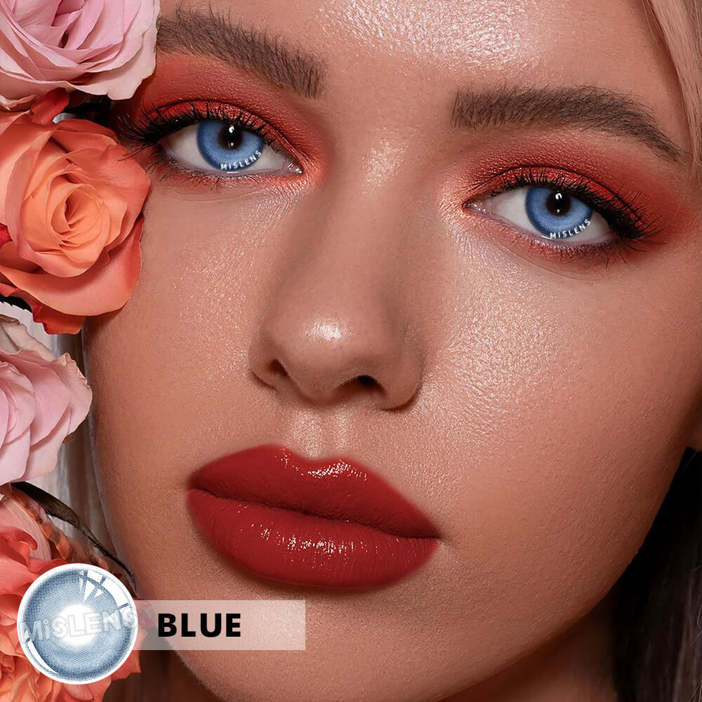【Prescription】Mislens K4 Blue color contact Lenses for dark brown eyes